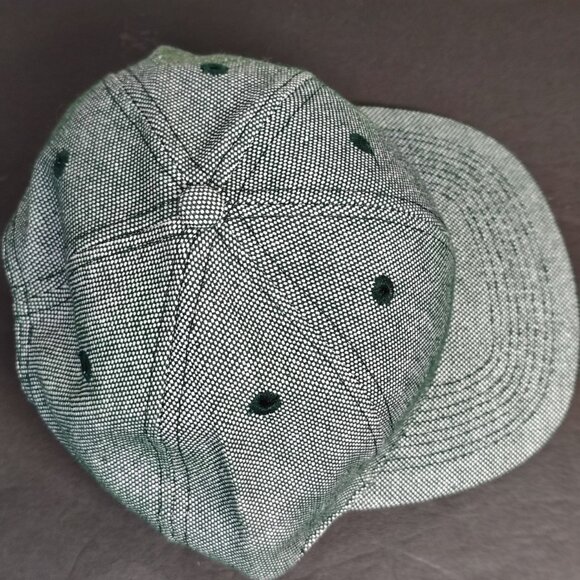 VINTAGE Otto Cap Hat Strap Back Green White Blank Adjustable Baseball Mens - Picture 6 of 12
